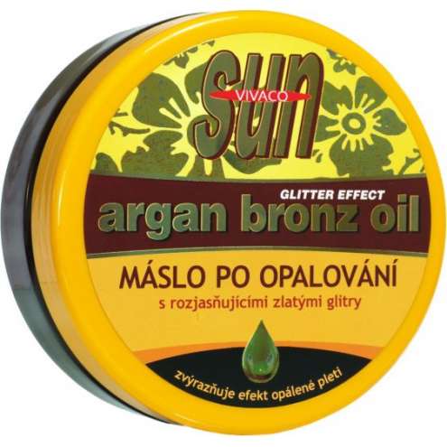 Vivaco Sun Argan Bronz Oil Glitter Aftersun Butter масло после загара с мерцающим эффектом 200 мл